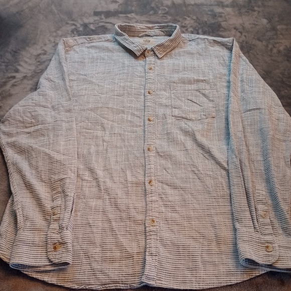 Marine Layer Stretch Selvage Shirt Men's XXL Long Sleeve Blue White Striped - Picture 1 of 12